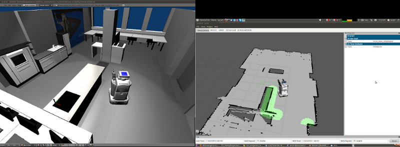 ROS navigation with a simulated PR2